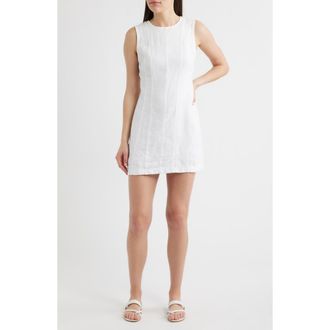 Bella Dahl Seamed Sleeveless Linen Minidress in White at Nordstrom, Size X-Small