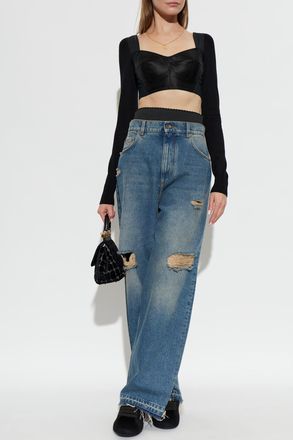 Dolce & Gabbana Vintage Effect Jeans, Womens, Blue