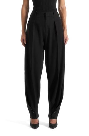 Mani&egrave;re De Voir Sophie Wool Twist Leg Tailored Trousers in Black at Nordstrom, Size 2