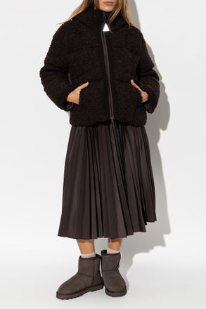 Moncler Pleated Skirt, Womens, Brown