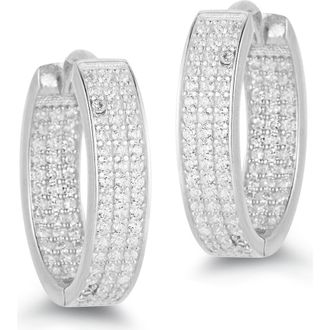 Glaze Jewelry Pav&eacute; Oval Hoop Earrings in Silver at Nordstrom Rack