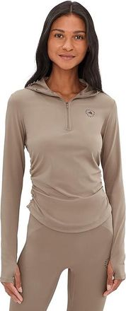 adidas by Stella McCartney By Stella Mccartney Studio Ruched Long Slee Womens Workout Chalky Brown : 2XS, Elastane/Nylon