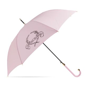 Moschino Accessoires, unisex, Roze, ONE Size, Leer, Logo Paraplu