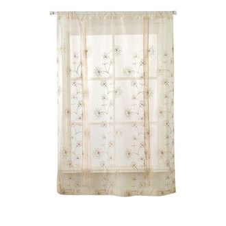 OEM Cortina Corta Con Bordado Floral - Biombo Para Dormitorio, Sala De Estar O Cocina - 117 X 160 Cm