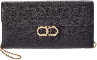 Ferragamo Gancini Leather Wallet On Chain