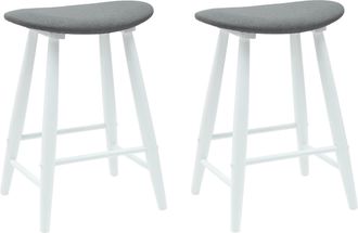 vidaXL Sillas De Comedor 2 Uds. Madera De Caucho S&oacute;lido Blanco Y Gris Vidaxl