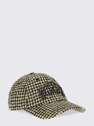 Ganni Houndstooth Recycled Wool-Blend Baseball Cap