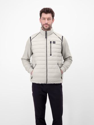 Lerros Steppweste LERROS Steppweste mit F&uuml;tterung, sportiv geschnitten, Herren, Gr. XXL, pearl grau, 100% Polyester, Westen Steppweste