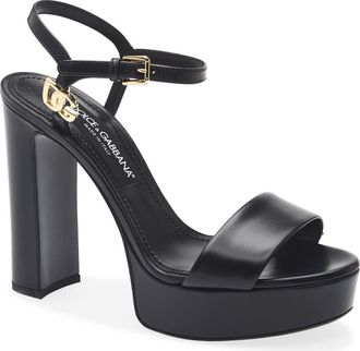 Dolce & Gabbana Keira Platform Sandal in 80999 Nero at Nordstrom, Size 36.5