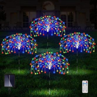 OEM Fuegos Artificiales Solares Led Para Festivales Al Aire Libre, Jardines Y C&eacute;spedes - 1 Drag 3-360 Led (con Control Remoto De 17 Teclas) -crezuo