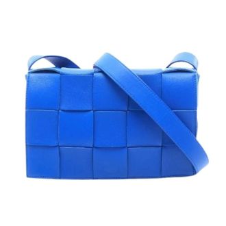 Bottega Veneta Pre-owned Cassette Leren Schoudertas - Dames - Pre-owned - Blauw - Maat: ONE Size Leer