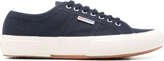 Superga Blauwe Sneakers met Veters en Rubberen Zool - Heren - Sneakers - Blauw - 42 EU - Katoen - Schoenen