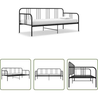vidaXL vidaXL Divano letto in metallo - Divano Letto Telaio Nero in Metallo 90x200 cm