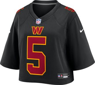 Nike Jayden Daniels Washington Commanders Nike Womens NFL Cropped Tundra Game Jersey in Black | WCJF00A9EF-VVK