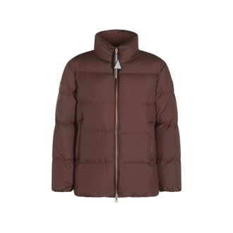 Moncler Brown Quilted Mock Collar Jacket