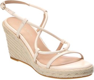 Stuart Weitzman Nilla Espadrille Leather Wedge Sandal