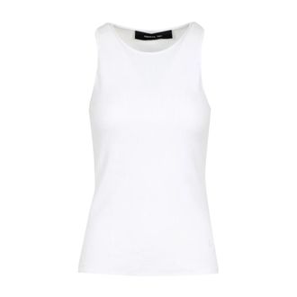 Federica Tosi Sleeveless Top - Dames - Tops zonder mouwen - Wit - M - Katoen - Tops
