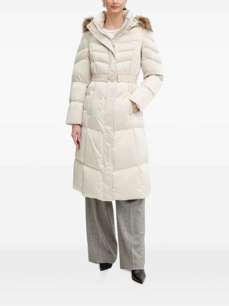 Guess Co fur hooded belted jacket - Neutrals