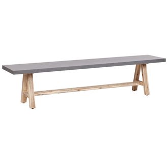 Beliani Beliani - Banco De Jard&iacute;n Moderno De Cemento 200 Cm Base De Madera De Acacia Estilo Industrial Gris Madera Clara Tonnare