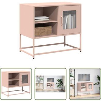 vidaXL vidaXL Mobile in acciaio - Mobile TV Rosa 68x39x60,5 cm in Acciaio