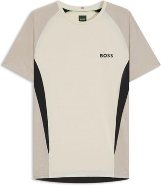 BOSS Slim-fit T-shirt in mesh jersey with contrast inserts