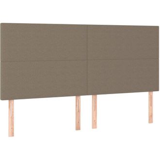 vidaXL Cabecero Con Luces Led Tela Gris Taupe 200x5x118/128 Cm Vidaxl