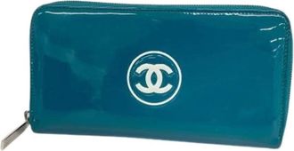 Chanel Pre-owned Wallets, female, Blue, Size: ONE SIZE Pre-owned Vintage Leather Wallet