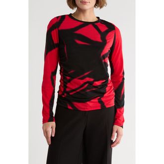 DKNY Print Side Ruched Top in Floral at Nordstrom Rack, Size Small