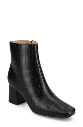Journee Collection Haylinn Vegan Leather Bootie in Black Crocodile at Nordstrom Rack, Size 7.5