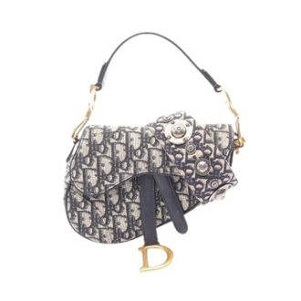 Dior Pre-owned Saddle Bag Oblique Jacquard Schoudertas - Dames - Pre-owned - Veelkleurig - Maat: ONE Size Leer