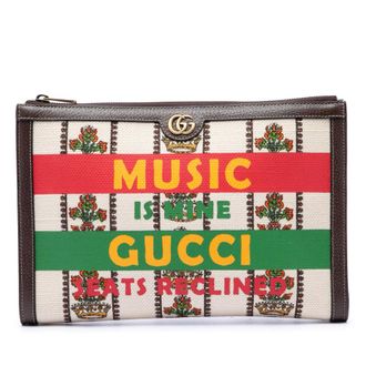 Gucci Pre-owned Gucci Canvas 100 Centennial Music is Mine Clutch Unisex O4NMKTE8U0P67TFF