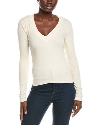 perfectwhitetee V-Neck Rib T-Shirt
