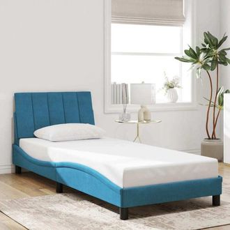 vidaXL Estructura De Cama Sin Colch&oacute;n Hanko Terciopelo Azul 90x200 Cm Vidaxl