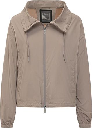 Herno Beige Solid Shirt Collar Jacket
