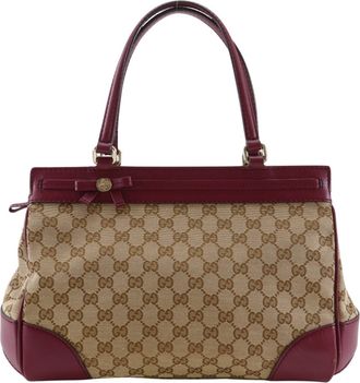 Gucci Red Color Gg Canvas Tote Bag (Pre-Owned)