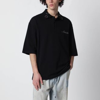 Amiri Black Oversize Cotton Polo Shirt