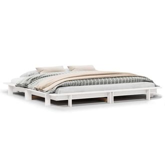Berkfield Home Bed Frame without Mattress White 200x200 cm Solid Wood Pine