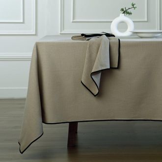 Febronie Mantel lino 150x300 natural / negro