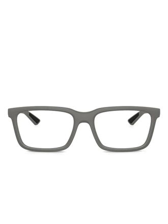 Prada square-frame logo glasses - men - Plastic - 53 - Grey