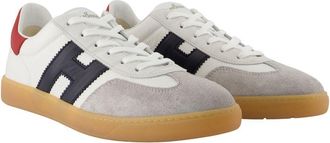 Hogan Mens Color-Block Leather Sneaker White Calfskin