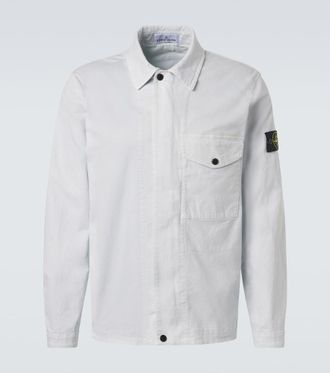 Stone Island Compass cotton canvas overshirt
