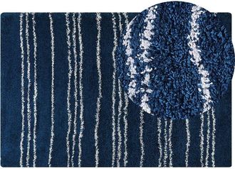 Beliani Beliani - Modern Shaggy Area Rug 200 x 300 cm Striped Pattern Polypropylene Blue Tashir