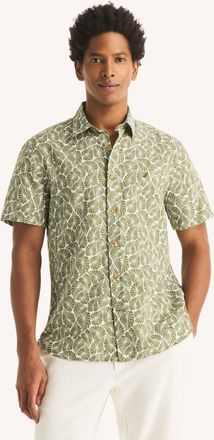 Nautica Mens Linen Short-Sleeve Camp Shirt