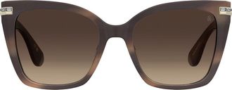 Stuart Weitzman 55mm Square Sunglasses in Havana Brown/Brown at Nordstrom
