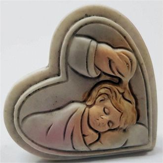 Trade Shop Trade Shop - Bomboniera Bomboniere Cuore Battesimo Bambina Sacra Sacramento Bianco Ceramica