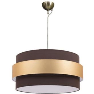 Fabrilamp Colgante Bremen Cuero/marr&oacute;n-oro 3xe27 - Estilo Elegante Y Regx50d - Iluminaci&oacute;n Sofisticada Y Vers&aacute;til