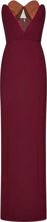 Nensi Dojaka Maxi Fitted Jurk met Hartvormige Cups - Dames - Avondkleed - Rood - M - Kleedjes
