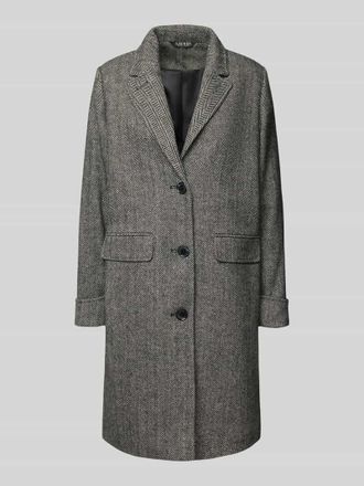Lauren Ralph Lauren Regular Fit Wollmantel mit Reverskragen und Pattentaschen in Dunkelgrau Melange, Gr&ouml;&szlig;e 34