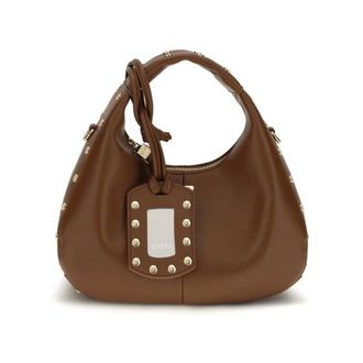 Ganni Mini Borsa Hobo Borchiata - - Bags - Donna - Marrone - ONE SIZE