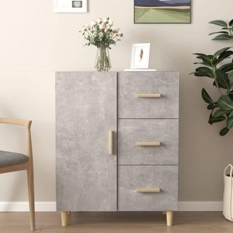 vidaXL Vidaxl - Aparador De Madera Contrachapada Gris Hormig&oacute;n 69,5x34x90 Cm